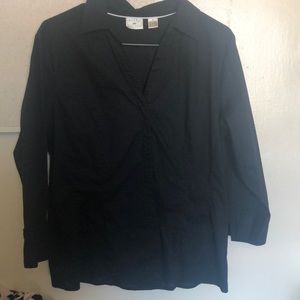 Black 3/4 button up blouse